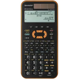 Sharp EL-W531XGYR Wissenschaftlicher Taschenrechner schwarz/orange