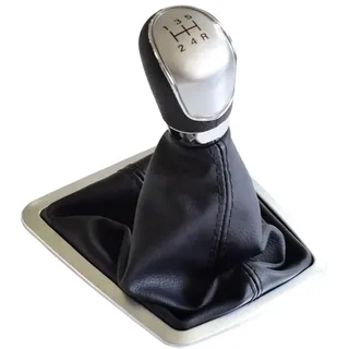 Auto-Schaltknauf für Ford Focus 2 C-MAX MK2 2006-2011,Schaltknauf Abdeckung Schaltknauf Handball Hebel Griff Kopf Shifter Accessoires,Silver-5 Speed3