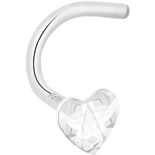 Amor Nasenpiercing »Schmuck Geschenk Piercing Körperschmuck Silber 925 Heart«, silberfarben