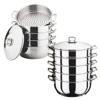 Dampfkocher, Mantowarka, Gardampfkochtopf Set aus 18/10 Edelstahl (Optional 24/26/28/30cm) / ?????????? - ??????????, Mantykocher, Biodampfkocher/Induktion (24cm)