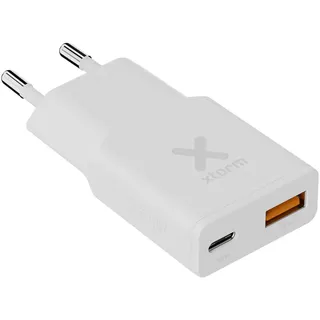 Xtorm Go2 SlimLine Wand-Ladegerät 33W 1x USB-C/ 1x USB-A weiß
