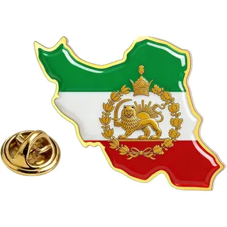Generisch Iran Persia Flag Lapel pins Bulk Metal Persian Iranian Lion Sun Brosche mit iranischer Karte, Edelstahl, Persien, Iran-Flagge, Löwe und Sonnenkrone/Faravahar/Derafsh Kaviani, persisch 2026