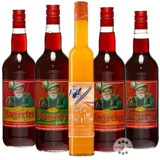 Prinz Winter-Kombi-Paket 4 x 1 l Jagertee + 1 x 0,5 l Heiße Marille 16-40 % vol