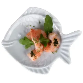 Holst Porzellan FISCH 12 Fischplatte/Fischteller Nemo 12 cm weiß, 12 x 10.5 x 1.5 cm, 6 Stück