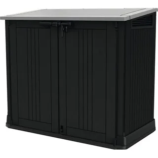 Garten-Gerätebox, Mülltonnenbox Keter Store-it-out Prime inkl. Gasdruckfedern 132 x 71,5 x 113,5 cm schwarz-grau