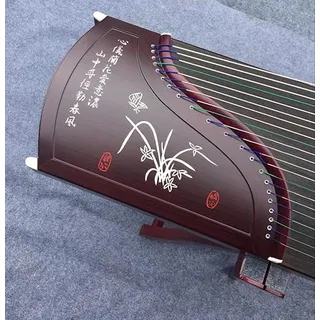 LANDTOM Professionelle Paulownia Guzheng (163 cm) für Erwachsene/Kinder/Anfänger (elegante Orchidee)