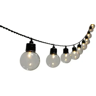 Dehner Solar-Lichterkette Ronda, warmweiß, Länge 380 cm, Leuchtdauer bis 6 Std, schwarz