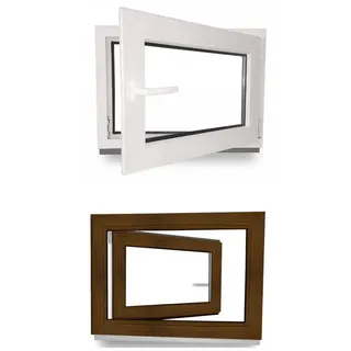 JeCo Fenster Kellerfenster Kunststoff innen weiß / außen Farbe 2-fach Verglasung 120 cm x 80 cm