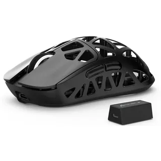 ATTACK SHARK R2 Kabellose Gaming-Maus aus Magnesiumlegierung, 8KHz, 48g Gaming-Maus (2.4G, Bluetooh, USB-C, PixArt PAW3950-Sensor,48g,8000hz,Magnesiumlegierung) schwarz