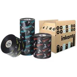 Thermotransferbänder, Inkanto, AXR 600, Harz, 160 mm, 300 m, Außen, Schwarz