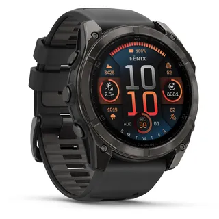 51 mm sapphire, schwarz / carbongrau DLC Titan mit QuickFit Silikon-Armband 26 mm