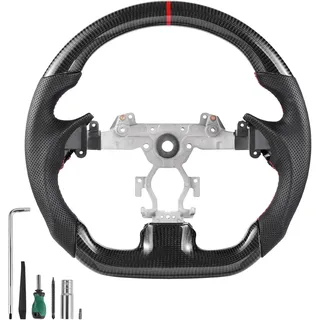 Vevor Lenkrad für Infiniti G37 (2007–2013), Volant aus Kohlefaser D-förmig, unten abgeflacht, Ledergriff mit rutschfester Oberfläche & präziser Naht, Ersatzteil für Infinit, Schwarz