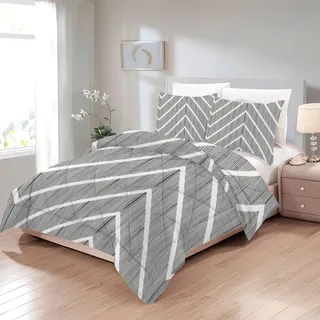 Boceoey Zickzack Bettdecke 135x200 4 Jahreszeiten - Bettdecken Geometrie - Ganzjahresdecke Moderner - Waschbare Bettdecke ohne Bezug Nutzbar - Wende Muster Steppdecke mit 2 Kissenbezug - U-607