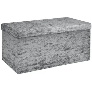 Intirilife Faltbare Sitzbank Samt 76 x 38 x 38 cm Grau