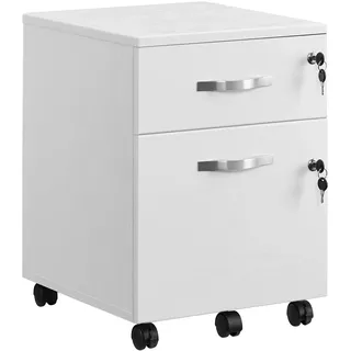 VASAGLE Rollcontainer 40 cm x 54,4 cm x 43,8 cm weiß