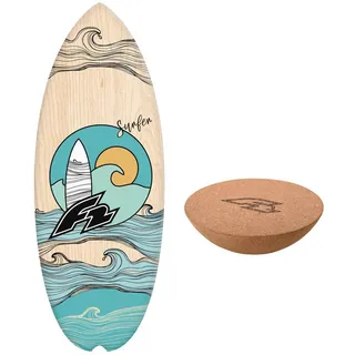 F2 Set Balance Board Halfshell 88x32cm mit Kork Halbkugel