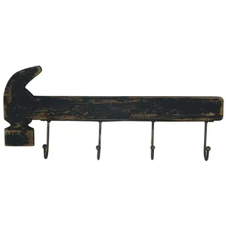 HTI-Living Schlüsselbrett Schlüsselbrett Shabby Look Hammer, (Stück, 1 St., 1 Schlüsselbrett ohne Dekoration), Hakenleiste Kleiderhaken schwarz