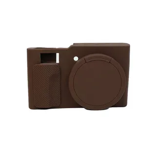 Silikonhülle kompatibel für Lumix Tz99/Zs99 Digitalkamera - Weichgummi für Lumix Tz99/Zs99 Schutzhülle mit abnehmbarem Objektivdeckel - rutschfest & kratzfest (Kaffee)