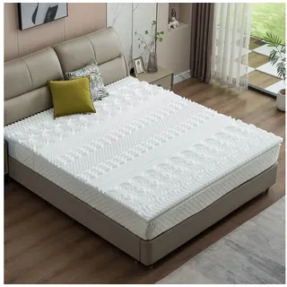 AMBINESS, Topper Matratzentopper Memory Foam 80x200cm - 180x200cm, 7 cm hoch, Polyester, orthopädisch wasserdicht temperaturregulierend Maschinenwaschbar 90 cm x 200 cm x 7 cm