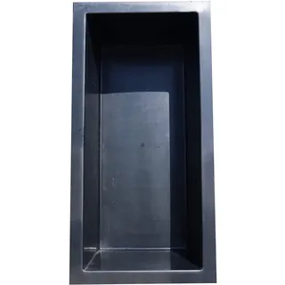 Wacredo GFK Rechteckbecken 200 x 100 x 60cm Kneippbecken Teichbecken Wasserspielbecken architektonisches Wasserbecken für Wasserspiel Glasfaser (Schwarz)