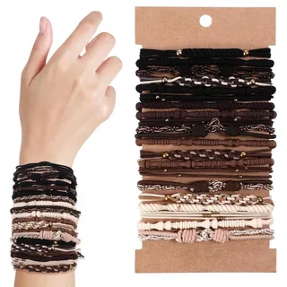 luxuskollektion 20 Stück Boho-Haargummis Damen Elastische Haarbänder