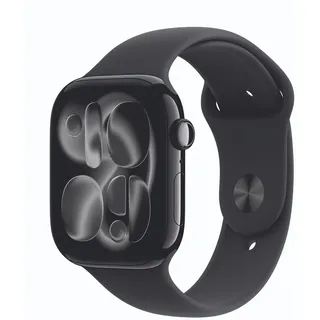 Apple Watch Series 11 GPS 46mm Jet Black Aluminium Sport Band black M/L