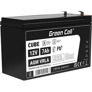 Green Cell AGM 12V 7Ah Akku VRLA 12 v 7 Ah | USV | Notstrom | USV-Anlage |UPS -Anlage | Backup-Batterie | Batteriebackup