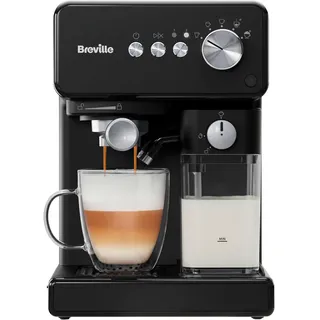 Breville Prima Latte One-Touch Espressomaschine | Automatischer Milchaufschäumer | Kaffeemaschine für Cappuccino, Latte & mehr | 15-Bar italienische Pumpe | Schwarz | VCF183X