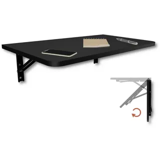 KDR Produktgestaltung Klapptisch 70x40 Wandklapptisch Esstisch Küchentisch Schreibtisch Wand Tisch, Schwarz schwarz