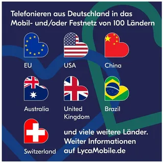 Lyca Mobile International Plus L Prepaid Smartphone Sim Karte ohne Vertrag weiß Weiß 4G