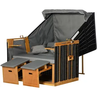 Outsunny Strandkorb Hellgrau