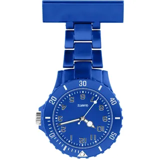 Taffstyle Krankenschwesteruhr Schwesternuhr Kitteluhr mit Nadel Silikon Analog Krankenschwester Uhr Tragbar Einziehbar Taschenuhr Pflegeuhr Hängeuhr Damen Herren Kinder Pfleger Blau