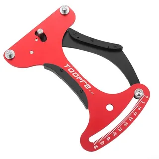 Fahrrad-Speichenspannungsmesser, Messwerkzeug, für Rennrad-Reparatur, Aluminiumlegierung, CNC-fertiger Indikator, kompatibel mit runden und flachen Speichen (rot)