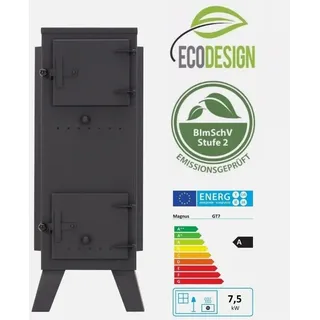 Ofen Holzofen 7,5kW Freistehender Kaminofen 29KG BImSchV2  Werkstattofen PREMIUM