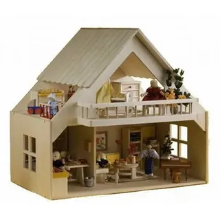 Rülke Holzspielzeug Puppenhaus mit Balkon natur (23161)