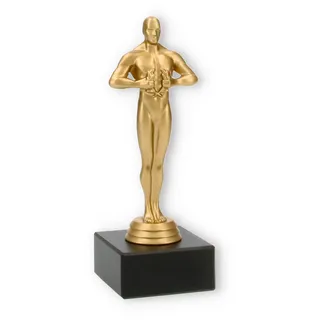 Sondermodell Siegerfigur Victor goldmetallic auf schwarzem Marmorsockel 18,0cm - Helm Trophy