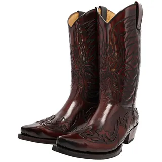 Sendra Boots Herren Cowboy Stiefel 3241 Rot Westernstiefel Lederstiefel 48 EU - 48 EU