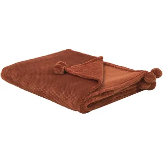 Beliani Saitler Kuscheldecke 200 x 220 cm Braun