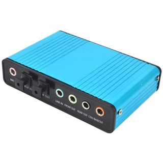 INTCHE USB 6 Kanal 5.1/7.1 Surround Externe Soundkarte PC Laptop Desktop Tablet Audio Optische Adapterkarte Langlebig Einfache Installation (Blau), 500402541A1, 500402541A1