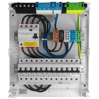 Doktorvolt Sicherungskasten Hager Aufputz 10xMCB 1xRCCB verdrahtet Verteilerschrank VDE