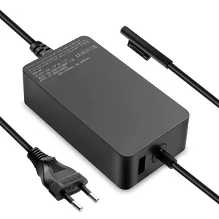 65W Surface Ladekabel Netzteil Kompatibel für Microsoft Surface Pro 11/X/10/9/8/7/6/5/4/3, Surface Laptop 5/4/3/2/1, Surface Go 4/3/2, Surface Book 3/2/1, Windows Surface Ladegerät Adapter