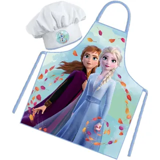 Sorrisini Kinderschürze Mädchen Schürze für Kinder, Kochmütze Kinder, Kinderschürze Jungen, Verstellbare Kinderschürzen zum Backen, Malen, Kinder 3-8 Jahre Frozen - M