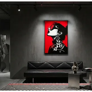Mauro Ferretti LED Bilderleuchte Wandbild LED Psyco Design Rot Schwarz Acryl 3D, LED fest integriert