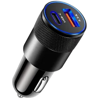 MOIDHSAG Zigarettenanzünder Adapter Schnellladung 3 1 A Auto Telefon Ladeadapter Doppel Port USB C Adapter Schneller Auto Ladeadapter Für Telefon