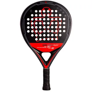 Black Crown – Schläger Win Ultralight, Runde Form, Gewicht 280–300 g, Super Soft Black Eva-Gummi, Ultraleichte Glasfaser, Rahmen aus 100% Carbon, Großer Sweet Spot, Kontrolle und Power, Hoher Komfort