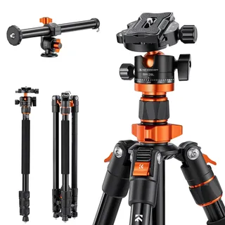 K&F CONCEPT 200CM/78inch Stativ, Kamera Stativ,Tripod mit 90° Mittelsäulen Einbeinstativ-Funktion, 360° Kugelkopf und 1/4'' Gewinde Tripod für DSLR-Kamera