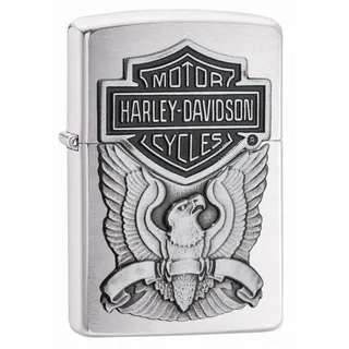Zippo Harley Davidson Teller, gebürstetes Chrom, Silber, Unisex