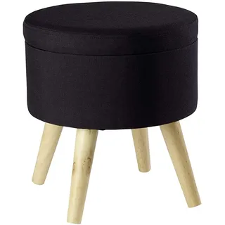 Echtwerk Sitzhocker Max Holz 33 x 36 x 33 cm Schwarz