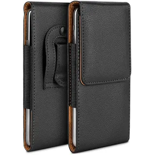 moex Plug Case für Apple iPod Touch 4G Hülle mit Gürtelclip, Handy Gürteltasche PU Leder, Handyhülle zum Einstecken, Lederhülle Gürtel Schutzhülle Einsteckhülle Etui, Schwarz