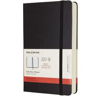 Moleskine Tageskalender, Taschenkalender, 18 Monate, 2017/2018, Large, A5, Hard Cover, Schwarz: 1 Tag = 1 Seite (Klassischer Kalender)